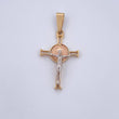 Pendant Cross Christ Saint Benedict 3.7gr / 4.4cm / Three 18K Gold $