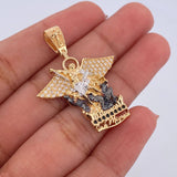 Pendant San Miguel Archangel 5.2gr / 3.5cm / Black and White Zircons Three 18K Golds $