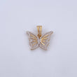 Dije Mariposa 3.15gr / 2.1cm / Circones Blancos Dos Oros Amarillo Blanco 18K $