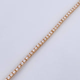 Pulso Tennis 12.15gr / 19.8cm / 2.3mm Circones Blancos Oro Amarillo 18K $