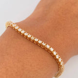 Pulso Tennis 12.15gr / 19.8cm / 2.3mm Circones Blancos Oro Amarillo 18K $