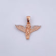 Pendant Angel 3.1gr / 2.5cm / White Zirconia Two-tone White and Rose Gold 18K $