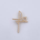 Dije Cruz Fe 2.95gr / 3.7cm / Circones Blancos Oro Amarillo 18K $
