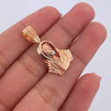 Pendant Christ Face 3.4gr / 2.6cm / Two-tone White and Rose 18K Gold $