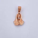 Pendant Christ Face 3.4gr / 2.6cm / Two-tone White and Rose 18K Gold $