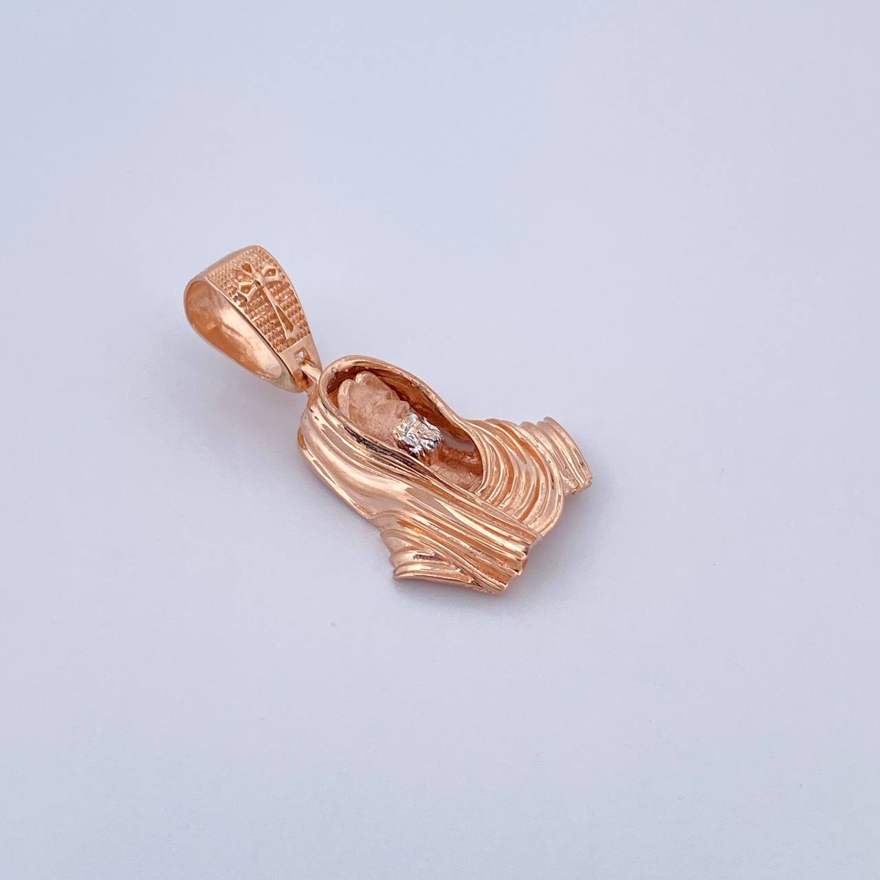 Pendant Christ Face 3.4gr / 2.6cm / Two-tone White and Rose 18K Gold $