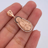 Pendant Virgin of Carmen 5.65gr / 3.1cm / Black and White Zircons 18K Rose Gold $