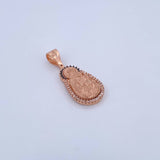 Pendant Virgin of Carmen 5.65gr / 3.1cm / Black and White Zircons 18K Rose Gold $