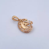 Pendant Horse 4.8gr / 2.8cm / Green and White Zircons Two 18K Yellow and White Gold $