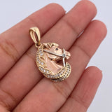 Pendant Horse 4.7gr / 2.8cm / Black and White Zircons Three 18K Gold $