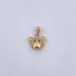 Dije Rostro Oso 1.55gr / 1.5cm / Circones Verde Blancos Oro Amarillo 18K $