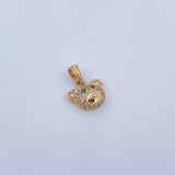 Dije Rostro Oso 1.55gr / 1.5cm / Circones Verde Blancos Oro Amarillo 18K $