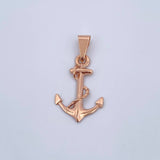 Dije Ancla 1.4gr / 3.1cm / Liso Oro Rosa 18K $