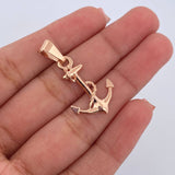 Dije Ancla 1.4gr / 3.1cm / Liso Oro Rosa 18K $