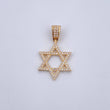 Dije Estrella De David 2.25gr / 3cm / Circones Blancos Oro Amarillo 18K $