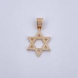 Dije Estrella De David 2.25gr / 3cm / Circones Blancos Oro Amarillo 18K $