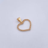 Pendant Heart Silhouette 1.7gr / 2.5cm / White Zirconia 18K Yellow Gold $