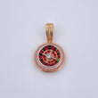 Dije Ruleta 6.4gr / 3cm / Circones Blancos Tres Oros 18K $