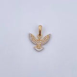 Pendant Bird 1.6gr / 1.9cm / White Zircons Two 18K Yellow White Gold $