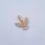 Pendant Bird 1.6gr / 1.9cm / White Zircons Two 18K Yellow White Gold $