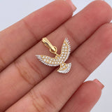 Pendant Bird 1.6gr / 1.9cm / White Zircons Two 18K Yellow White Gold $