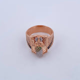 San Judas Tadeo Ring 10gr / T11 1/4 / Green and White Zircons Two-tone White and Rose Gold 18K $