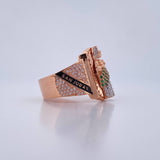 San Judas Tadeo Ring 10gr / T11 1/4 / Green and White Zircons Two-tone White and Rose Gold 18K $