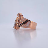 San Judas Tadeo Ring 10gr / T11 1/4 / Green and White Zircons Two-tone White and Rose Gold 18K $