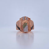 San Judas Tadeo Ring 10gr / T11 1/4 / Green and White Zircons Two-tone White and Rose Gold 18K $