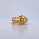 Panther Filigree Ring 6.7gr / Size 8 3/4 / Green Zircons 18K Yellow Gold $