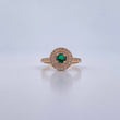 Halo Ring Circle 3.75gr / T6 1/4 / Green and White Zircons 18K Yellow Gold $