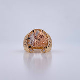 Horseshoe Ring Horse 8.3gr / Size 9 / Black and White Zircons Three 18K Golds $