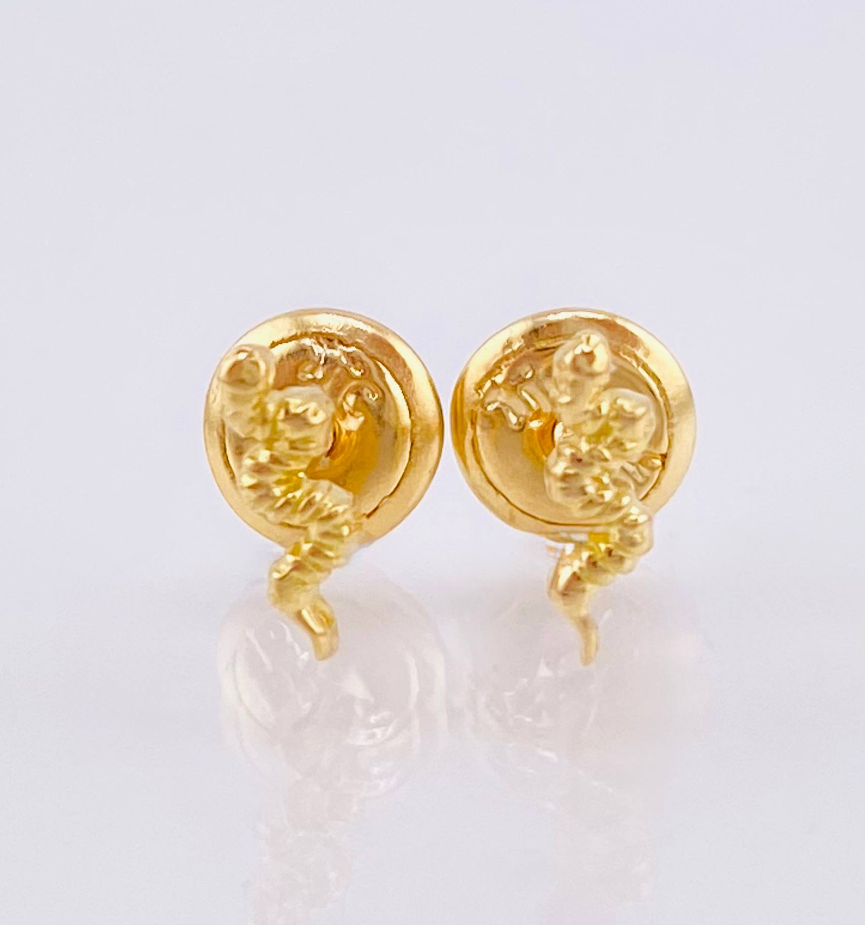 Stud Earrings Snake 0.7gr / 6.7mm Yellow Gold 18K