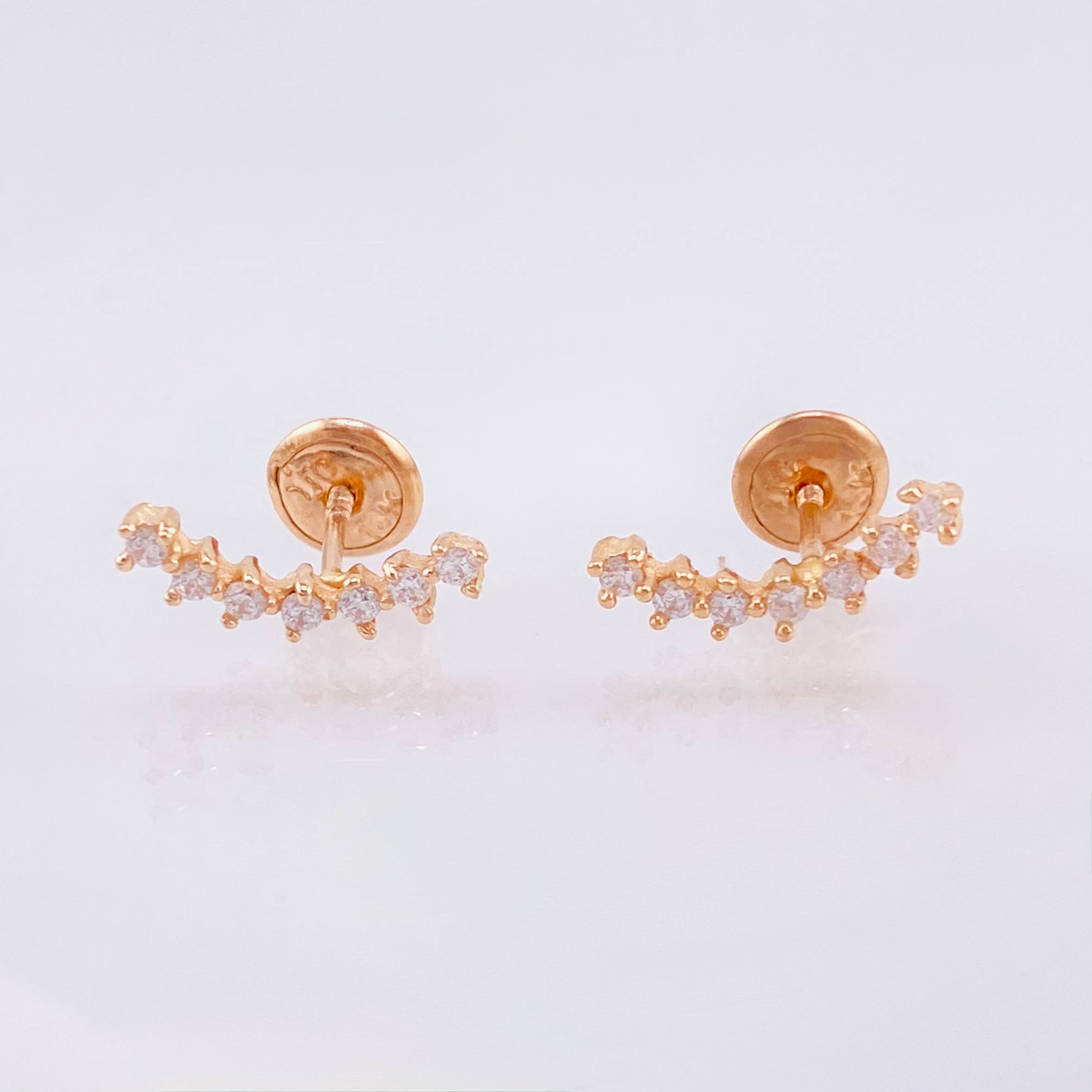 Estela Stud Earrings 1.05gr / 1/2 in / 18K Rose Gold ©