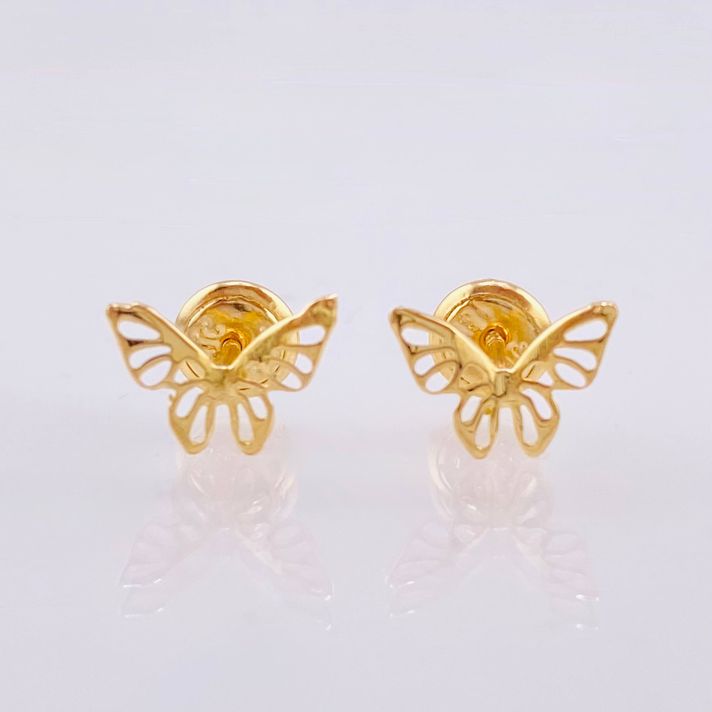 Topos Mariposa 0.7gr / 9.6mm Oro Amarillo 18K