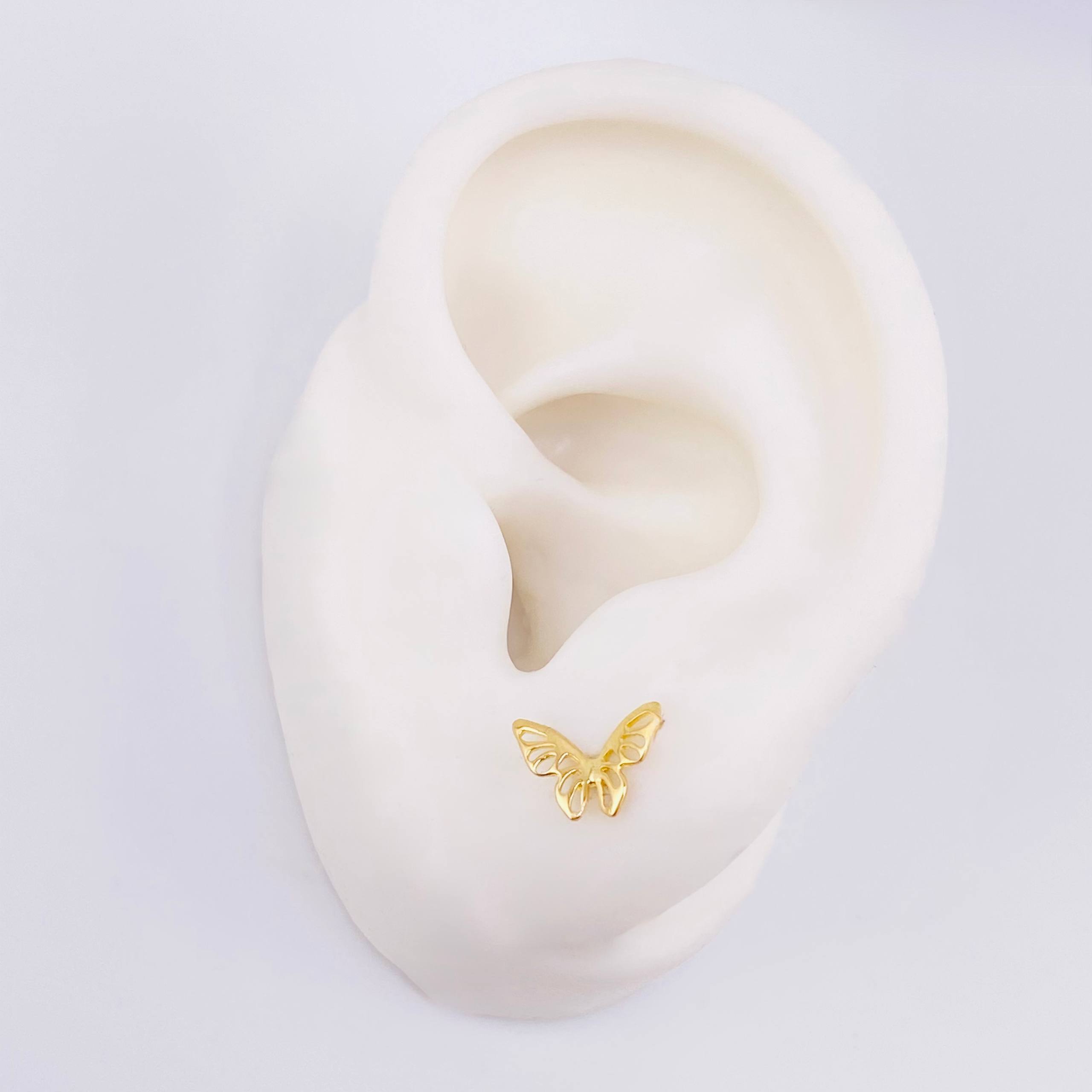 Topos Mariposa 0.7gr / 9.6mm Oro Amarillo 18K
