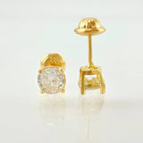 Stud Earrings Four Claws 1.4gr / 5.3mm 18K Yellow Gold *