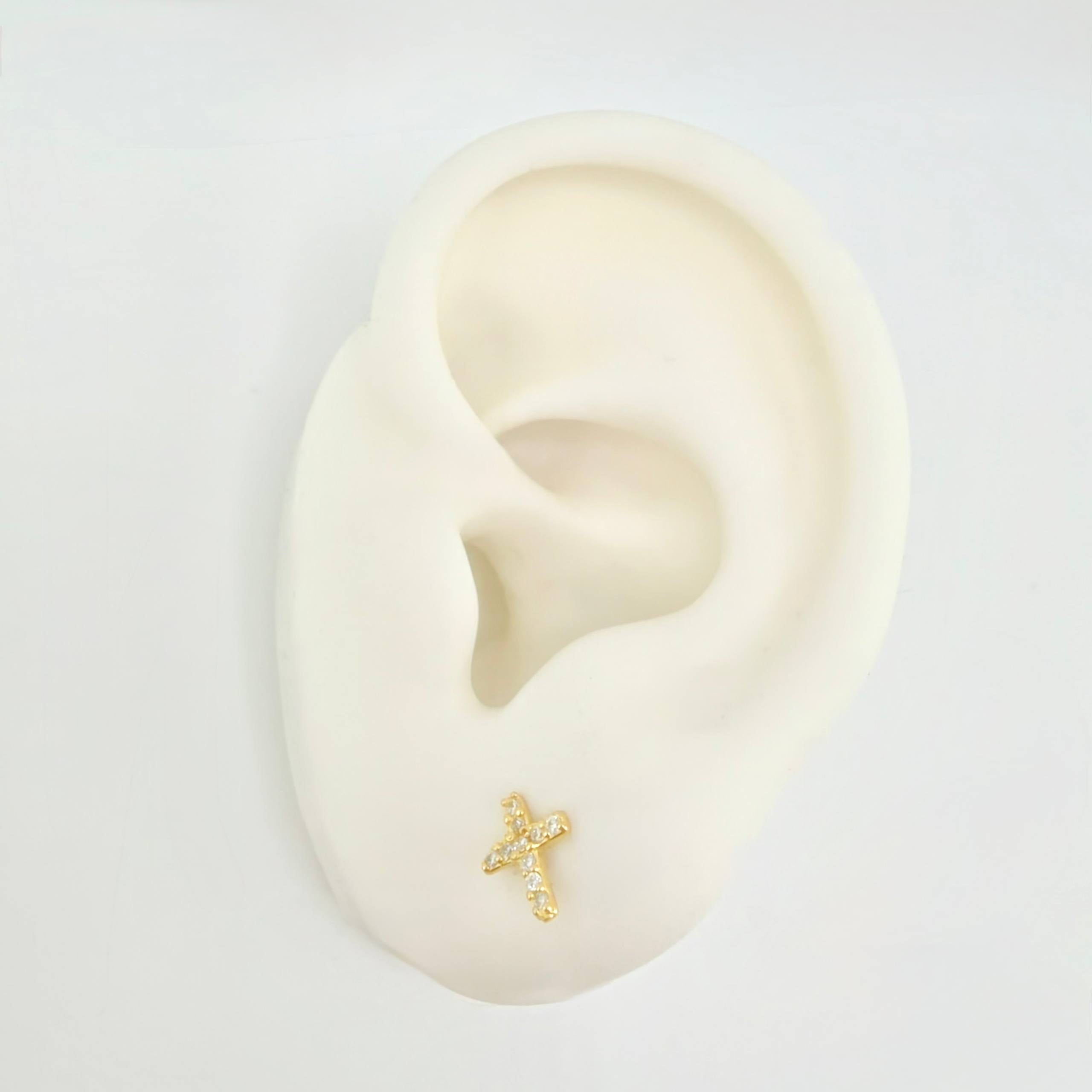 Topos Cruz Tupida 0.75gr / 7.55mm Oro Amarillo 18K *