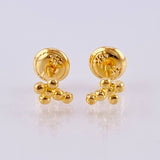 Stud Earrings Bubble Cross 0.8gr / 5.85mm Yellow Gold 18K