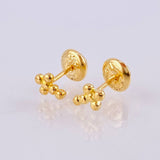 Bubble Cross Stud Earrings 0.85gr / 5.75mm 18K Yellow Gold ©