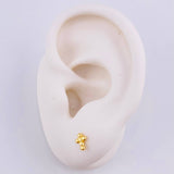 Stud Earrings Bubble Cross 0.8gr / 5.85mm Yellow Gold 18K