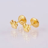 Stud Earrings Paw Print 0.9gr / 5.3mm Yellow Gold 18K