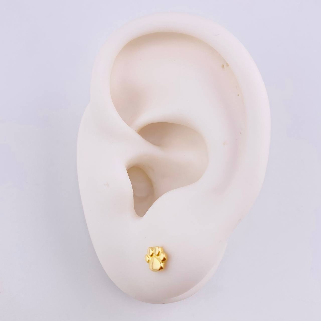 Stud Earrings Paw Print 0.9gr / 5.3mm Yellow Gold 18K