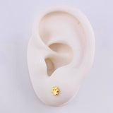 Stud Earrings Paw Print 0.9gr / 5.3mm Yellow Gold 18K