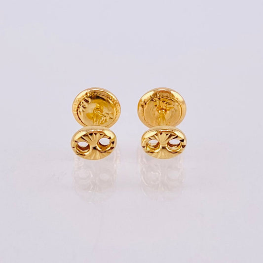 Diamond Cut Stud Earrings 0.6g / in / 5.5mm Yellow Gold 18K