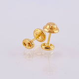 Diamond Cut Stud Earrings 0.6g / in / 5.5mm Yellow Gold 18K