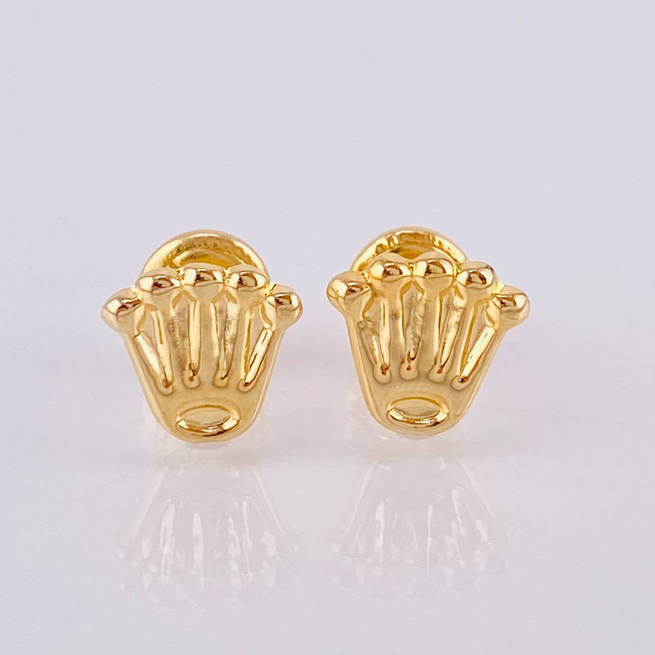 Stud Earrings Crown 0.7gr / 7.7mm Yellow Gold 18K ©