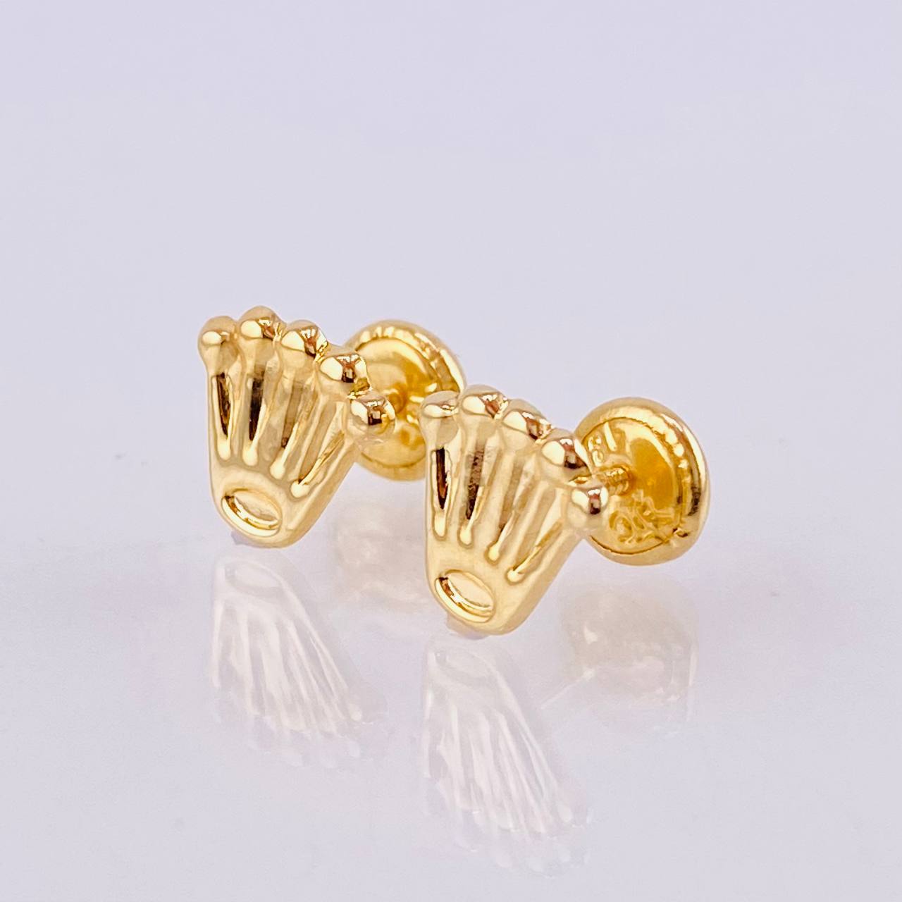 Stud Earrings Crown 0.7gr / 7.7mm Yellow Gold 18K ©