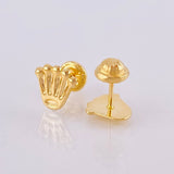 Crown Stud Earrings 0.7gr / 7.85mm 18K Yellow Gold *