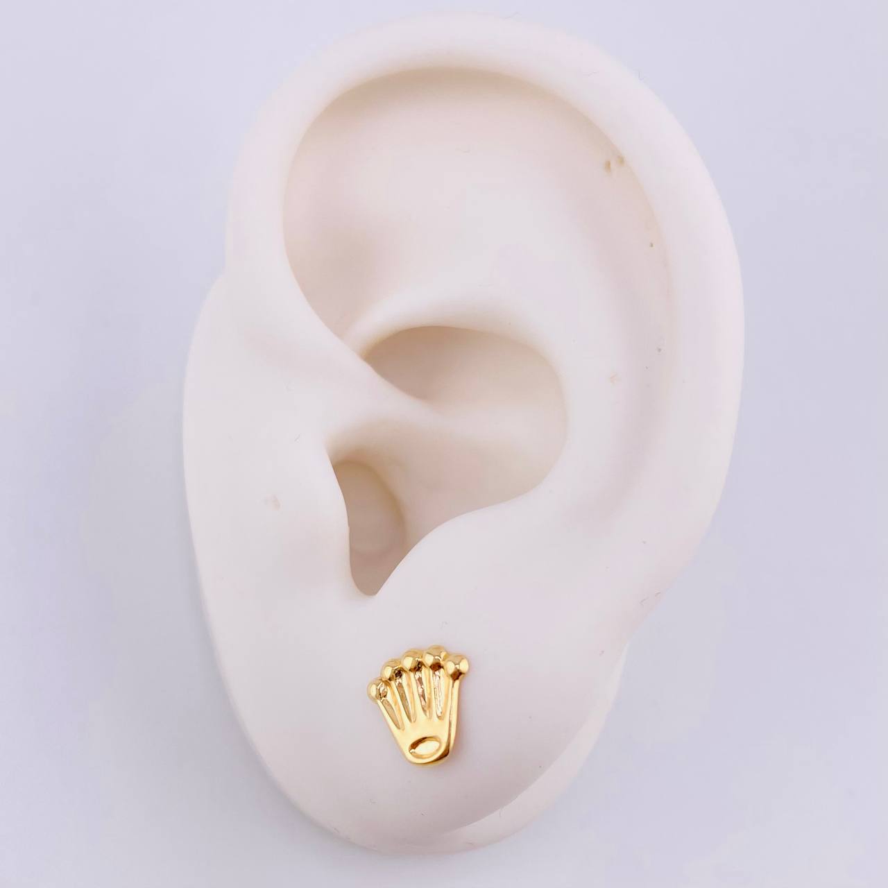 Stud Earrings Crown 0.7gr / 7.7mm Yellow Gold 18K ©